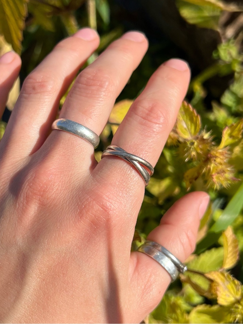 Vtg 925 Interlocking Rings - Picture 4 of 10